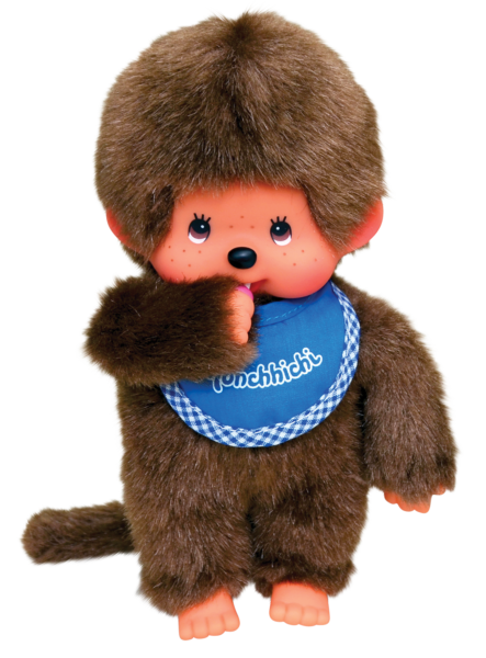 Monchhichi Bandai Peluche 20 Cm Con Bavaglino Blu: Il Classico Mon Cicci Degli Anni 80! - 3